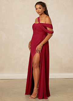 Christian Siriano Bridal for Azazie 1014 Bridesmaid Dresses Scarlet A-Line Off the Shoulder Chiffon Dress image14