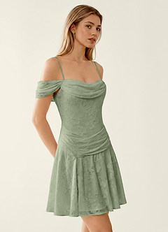 Delia Hellgrün Minikleid aus Spitze image3