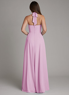 Azazie Irina Bridesmaid Dresses Candy Pink A-Line Pleated Chiffon Dress image3