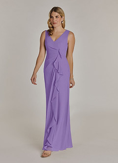 Azazie Manuella Mother of the Bride Dresses Tahiti A-Line V-Neck Pleated Chiffon Dress image5