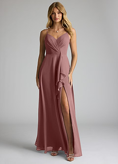 Azazie Akita Bridesmaid Dresses Desert Rose A-Line Chiffon Dress image1