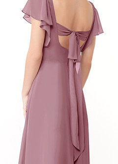 Azazie Syenna Bridesmaid Dresses Vintage Mauve A-Line Ruched Chiffon Dress image3
