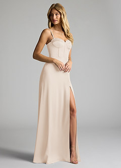 Azazie Natalie Final Sale Steel Blue A-Line Sweetheart Neckline Stretch Satin Dress image4