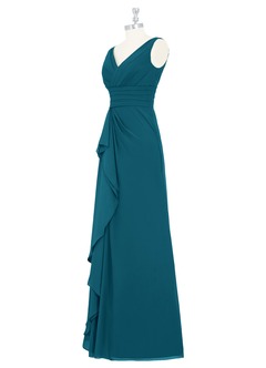 Azazie Julianna Bridesmaid Dresses Ink Blue A-Line Chiffon Dress image8