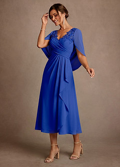 Azazie Forums Mother of the Bride Dresses Royal Blue A-Line Lace Dress image3