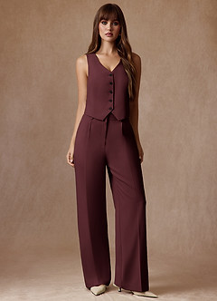 front Rowan Cabernet Refined Weave Performance pants