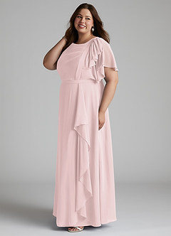 Azazie Aaliyah Modest Bridesmaid Dresses A-Line Scoop Pleated Chiffon Floor-Length Dress image7