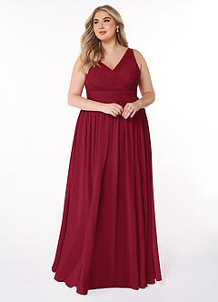 Azazie Kora Bridesmaid Dresses A-Line Convertible Chiffon Floor-Length Dress image10
