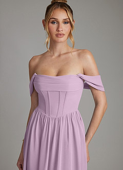 Azazie Caterina Bridesmaid Dresses Wisteria A-Line Corset Chiffon Dress image8