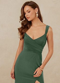 Christian Siriano Bridal for Azazie 1010 Bridesmaid Dresses Wrap V-Neck Luxe Knit Mermaid Dress image6