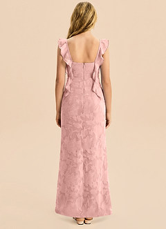 Azazie Jessamine Junior Robe Sirène en Blumen-Burnout Décolleté en cœur Rose Poudré image2