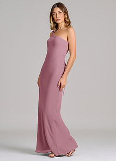 Azazie Monroe Final Sale Vintage Mauve Sheath One Shoulder Chiffon Dress image4
