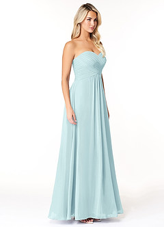 Azazie Yazmin Bridesmaid Dresses Sea Glass A-Line Sweetheart Neckline Chiffon Convertible Dress image5