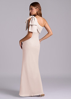 Azazie Yuanna Bridesmaid Dresses Rose Petal Mermaid One Shoulder Chiffon Dress image6