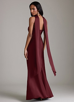 Azazie Saylor Brudtärnklänningar Klä av Sjöjungfru i Stretch Satin Axelbandslös Cabernet image8