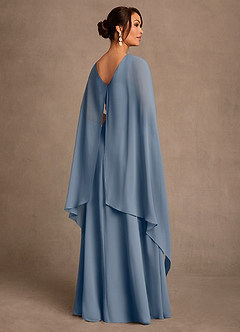 Azazie Liddie Abiti per la Madre della Sposa Abito A-Line in Chiffon Plissettato Crepuscolo image3