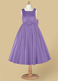 Azazie Bo Peep Flower Girl Dresses Tahiti A-Line Bow Matte Satin Dress image7