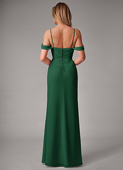 Azazie Haisley Bridesmaid Dresses Dark Green Sheath Off the Shoulder Chiffon Convertible Dress image7
