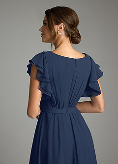 Azazie Daphne Modest Bridesmaid Dresses A-Line Ruffled Chiffon Floor-Length Dress image6