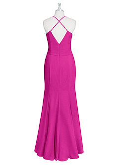 Azazie Carolina Bridesmaid Dresses Fuchsia Mermaid Ruched Chiffon Dress image7