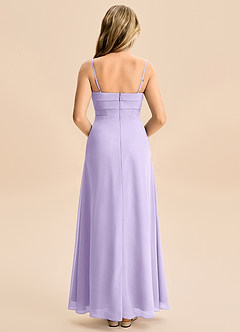 Azazie Jordyn Junior Vestido de Lila de Gasa de Corte en A con Escote de Corazón image2
