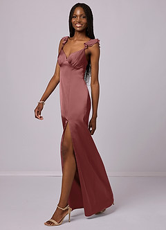 Barbie ♥ Azazie Final Sale Amethyst Sheath Stretch Satin Dress image1