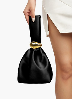 front Satin Wristlet Bag