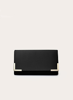 front Matching Color Matte Satin Block Heel Sandals & Envelope Clutch Set