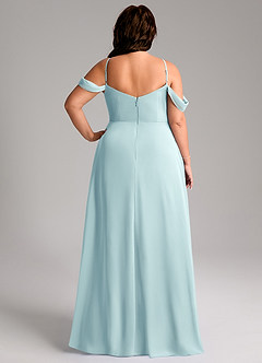 Azazie Marley Bridesmaid Dresses Sea Glass A-Line Off the Shoulder Chiffon Convertible Dress image12