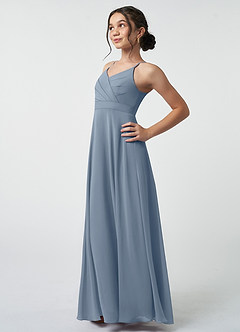 Azazie Avelina Junior A-Linie Plissee Chiffon Kleid Zwielichtviolett image4