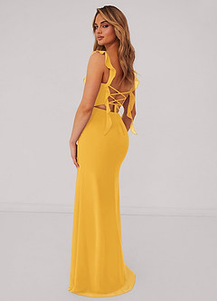 Barbie ♥ Azazie Bridesmaid Dresses Marigold Mermaid Corset Chiffon Dress image3