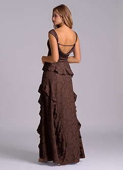 Azazie Sloane Bridesmaid Dresses Ganache A-Line Sweetheart Neckline Floral Burnout Dress image2