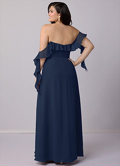 Barbie ♥ Azazie Bridesmaid Dresses Dark Navy A-Line Off the Shoulder Chiffon Convertible Dress image12