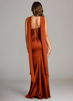 Azazie Sorrel Bridesmaid Dresses Paprika Mermaid Strapless Stretch Satin Convertible Dress image2