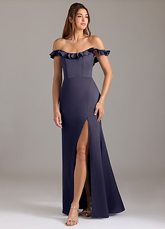 Azazie Callie Bridesmaid Dresses Stormy A-Line Ruched Stretch Satin Convertible Dress image5