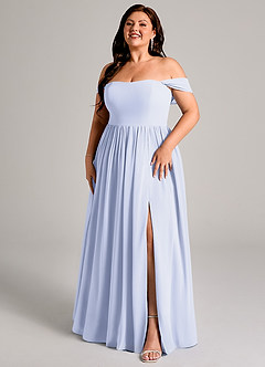 Azazie Calianna Bridesmaid Dresses Lavender A-Line Off the Shoulder Chiffon Convertible Dress image12