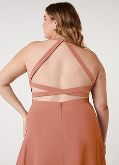 Azazie Clarice Bridesmaid Dresses MAI TAI A-Line Halter Chiffon Dress image10