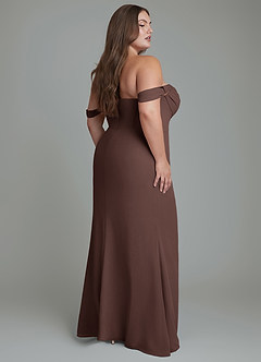 Azazie Johana Jurken voor bruidsmeisjes Converteerbaar Jurk van Chiffon met Zeemeermin Off-shoulder Ganache image2