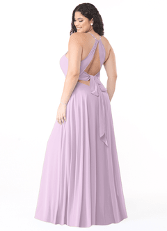 Azazie Evalleen Robes de demoiselle d'honneur Robe Trapèze en Mousseline de soie Plissée Frostiges Flieder image8