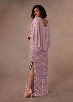 Azazie Collins Mother of the Bride Dresses Dusty Rose Sheath Lace Dress image9
