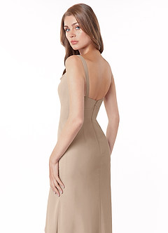 Azazie Salma Final Sale Auburn Sheath Side Slit Chiffon Dress image4