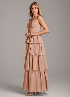 Azazie Alanna Bridesmaid Dresses Champagne Rose A-Line Sweetheart Neckline Chiffon Dress image6