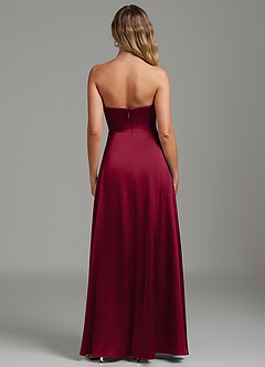 Azazie Niveah Bridesmaid Dresses Burgundy A-Line Strapless Stretch Satin Convertible Dress image8