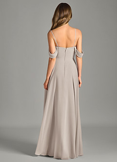 Azazie Chelsey Abiti da Damigella Abito Convertibile A-Line in Chiffon a Spalla Scoperta Gelo image7