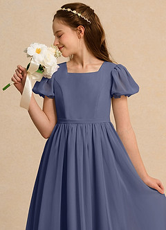 Azazie Joss Flower Girl Dresses Stormy A-Line with Sleeves Chiffon Dress image13