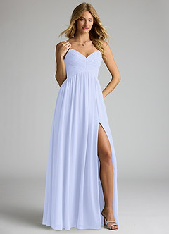 Azazie Alia Bridesmaid Dresses Lavender A-Line Pleated Chiffon Dress image4