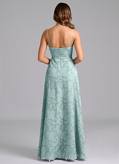 Azazie Wren Robes de demoiselle d'honneur Robe Trapèze en Blumen-Burnout Sans bretelles Brume image6