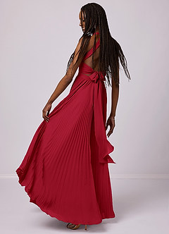 Barbie ♥ Azazie Bridesmaid Dresses Scarlet A-Line Pleated Chiffon Dress image4
