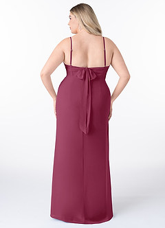 Azazie Mai Bridesmaid Dresses Mulberry Sheath Pleated Chiffon Dress image8