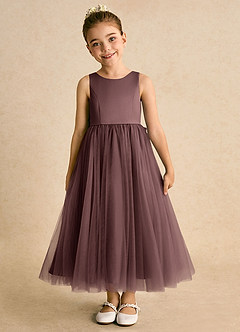 Azazie Solia Robe Demoiselle D'honneur Fillette Robe Princesse en Tulle Arc Expresso image3